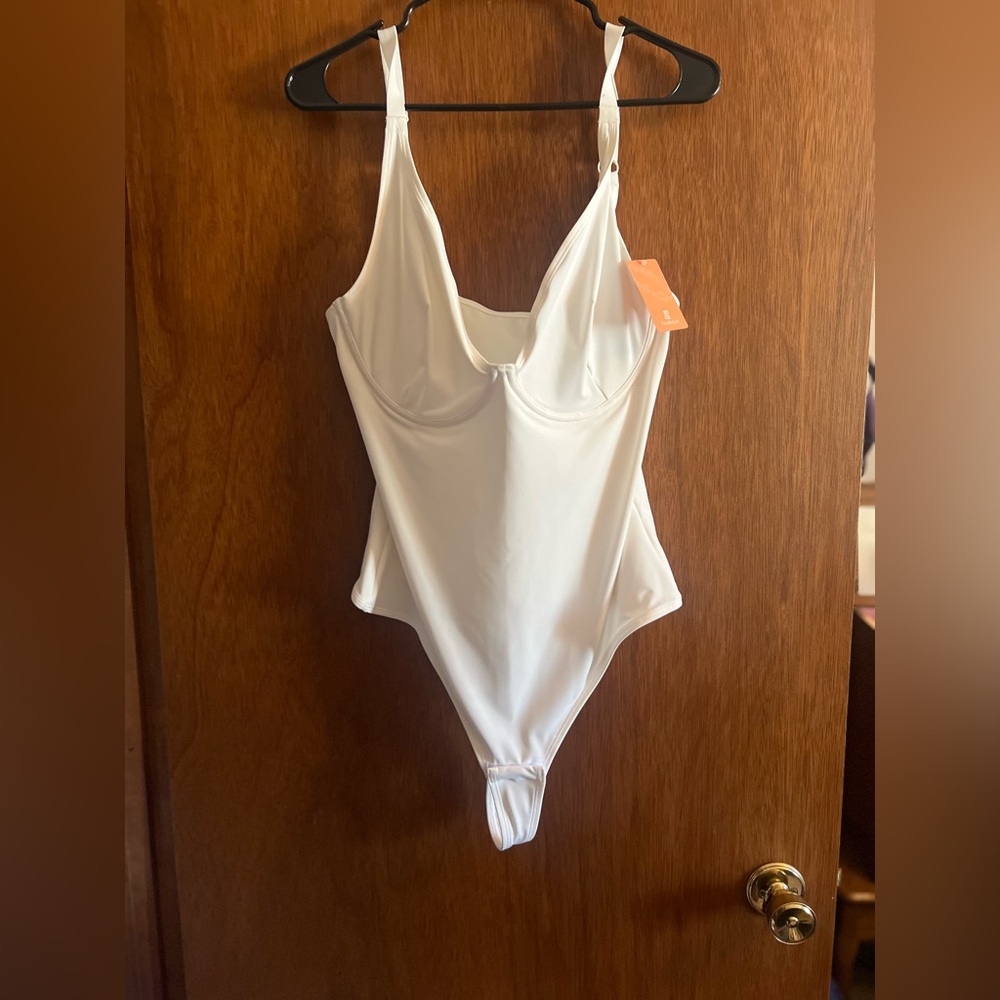Cream / white body suit with under wire